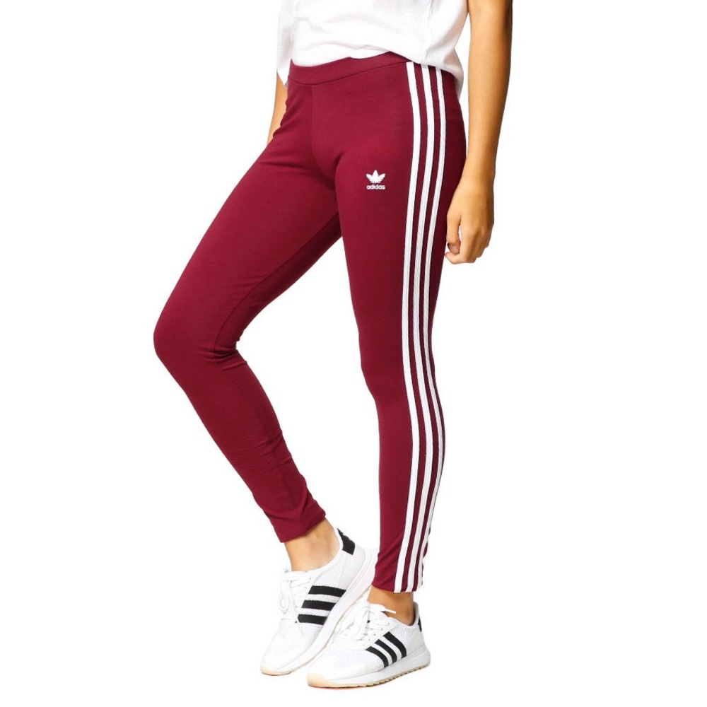 Burgundy Adidas leggings